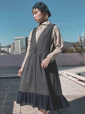 「initial（イニシャル）のアイテム（帽子）」を使った、y.an inkさん（レディース・164cm）の秋コーディネート