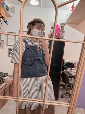 「initial（イニシャル）のアイテム（帽子）」を使った、y.an inkさん（レディース・162cm）の夏コーディネート