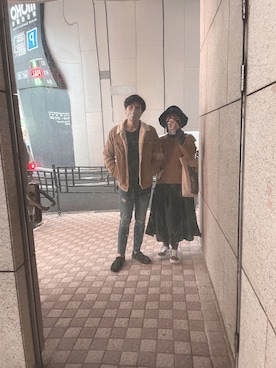 「PULL&BEAR（プルアンドベア）のアイテム（ジャケット/アウター）」を使った、y.an inkさん（レディース・164cm）の冬コーディネート