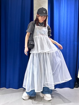 「アイテム（キャップ）」を使った、ゆきほさん（レディース・159cm・20代）の夏コーディネート