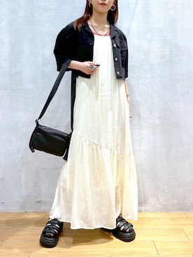 「PAGEBOY（ページボーイ）のアイテム（ワンピース）」を使った、ゆきほさん（骨格ナチュラル・レディース・159cm）の夏コーディネート