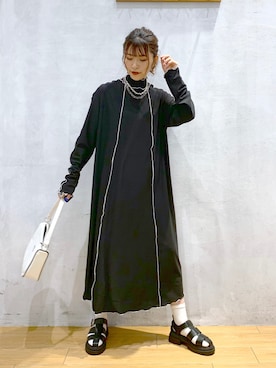 「PBLIM（ページボーイリム）のアイテム（ワンピース/ドレス）」を使った、ゆきほさん（レディース・159cm）の秋コーディネート