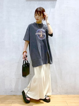 「ロンクスカート」｜「アイテム（サンダル）」を使った、ゆきほさん（レディース・159cm）の夏コーディネート