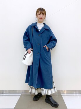 「カラーコート」｜「アイテム（チェスターコート）」を使った、ゆきほさん（レディース・159cm）の冬コーディネート