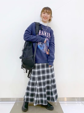 「PBLIM（ページボーイリム）のアイテム（バックパック/リュック）」を使った、ゆきほさん（レディース・159cm）の冬コーディネート