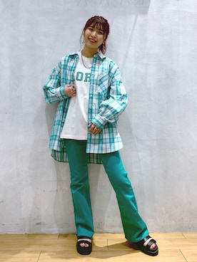 「フレアデニム」｜ゆきほさん（レディース・159cm）の春コーディネート