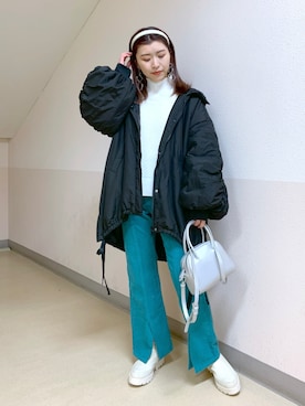 「JEANASIS（ジーナシス）のアイテム（ダウンジャケット/コート）」を使った、ゆきほさん（レディース・159cm）の冬コーディネート