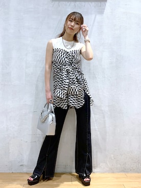 「フレアデニム」｜ゆきほさん（レディース・159cm）の春コーディネート