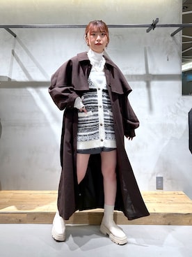 「PAGEBOY（ページボーイ）のアイテム（チェスターコート）」を使った、ゆきほさん（レディース・159cm）の秋コーディネート