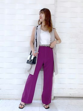 「肌見せ」｜「アイテム（その他アウター）」を使った、ゆきほさん（レディース・158cm）の夏コーディネート