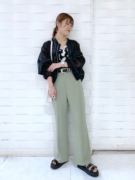「ピスタチオ」｜「アイテム（その他トップス）」を使った、ゆきほさん（レディース・158cm）の夏コーディネート