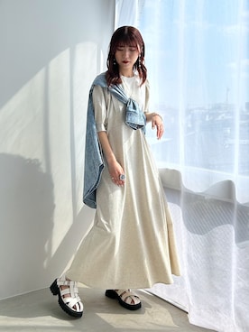 「PAGEBOY（ページボーイ）のアイテム（ワンピース）」を使った、ゆきほさん（骨格ナチュラル・レディース・159cm）の夏コーディネート