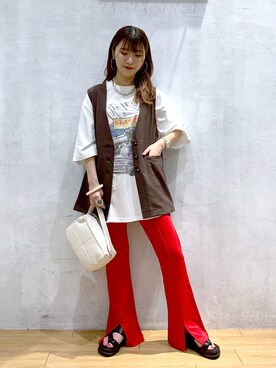 「トレンドコーデ」｜「アイテム（その他アウター）」を使った、ゆきほさん（レディース・159cm）の夏コーディネート