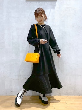 「PAGEBOY（ページボーイ）のアイテム（ワンピース）」を使った、ゆきほさん（骨格ナチュラル・レディース・159cm）の秋コーディネート