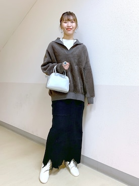「スキッパーニット」｜「アイテム（ブーツ）」を使った、ゆきほさん（レディース・159cm）の冬コーディネート