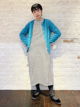 「LENO（リノ）のアイテム（ワンピース/ドレス）」を使った、tameさん（レディース・156cm）の冬コーディネート