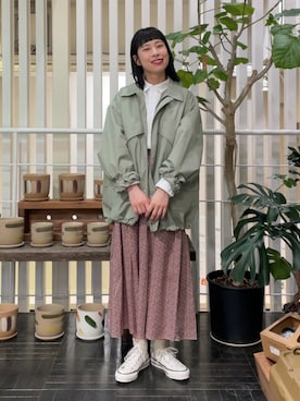「WILD THINGS（ワイルドシングス）のアイテム（ブルゾン）」を使った、tameさん（レディース・156cm）の春コーディネート