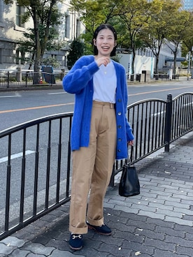 「巾着バッグ」｜「アイテム（その他シューズ）」を使った、tameさん（レディース・156cm）の秋コーディネート