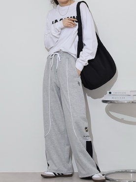 「アイテム（スウェットパンツ）」を使った、funalive_womenさん（レディース・170cm）の冬コーディネート
