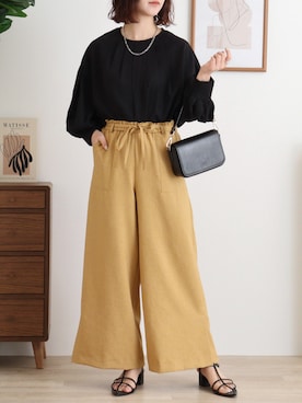 「レディースファッション」｜「アイテム（スラックス）」を使った、funalive_womenさん（レディース・156cm）の春コーディネート