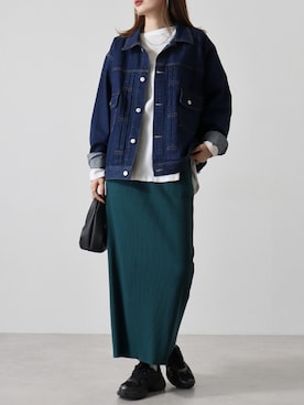 「初秋コーデ」｜「アイテム（デニムジャケット）」を使った、funalive_womenさん（レディース・170cm）の秋コーディネート