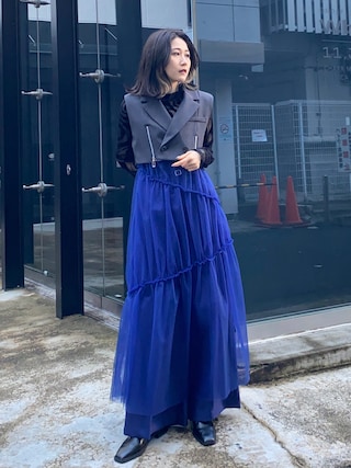 【新品】UNITED TOKYO チュールシャーリングビスチェ 新品】UNITED TOKYO チュールシャーリングビスチェ