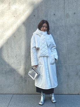 「158cmコーデ」｜「アイテム（ジャケット/アウター）」を使った、石渡菜月さん（レディース・158cm）の秋コーディネート