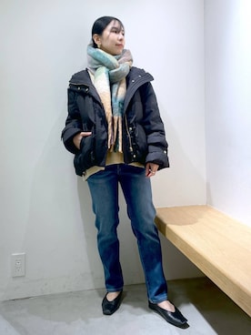 「BARNYARDSTORM」｜「アイテム（ダウンジャケット/コート）」を使った、なーさん（レディース・156cm）の冬コーディネート