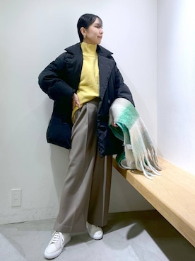 「BARNYARDSTORM」｜「アイテム（ダウンジャケット/コート）」を使った、なーさん（レディース・156cm）の冬コーディネート