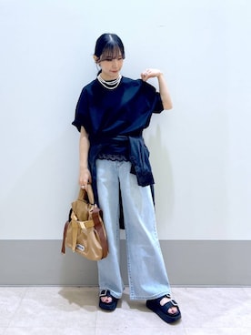 「BARNYARDSTORM（バンヤードストーム）のアイテム（ジャケット/アウター）」を使った、なーさん（レディース・156cm）の夏コーディネート