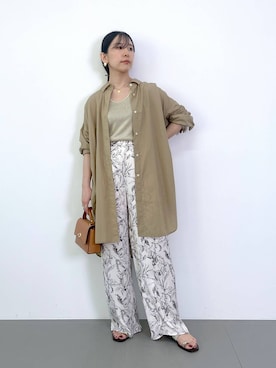 「アイテム（ショルダーバッグ、イエロー系）」を使った、なーさん（レディース・156cm）の夏コーディネート