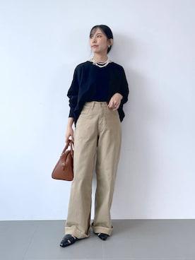 「アイテム（デニムパンツ、ベージュ系）」を使った、なーさん（レディース・156cm）の夏コーディネート