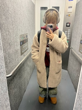 「merry jenny（メリージェニー）のアイテム（ジャケット/アウター）」を使った、ぴむさん（レディース・148cm）の冬コーディネート