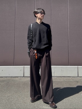 「Llife（ライフ）のLlife LEATHER KEY CHAIN（キーケース/キーアクセサリー）」を使った、shiroさん（メンズ・173cm）の秋コーディネート
