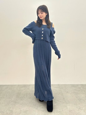 「RESEXXY（リゼクシー）のアイテム（ワンピース）」を使った、FUMIKAさん（レディース・155cm）の秋コーディネート