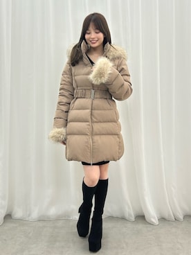 「アイテム（ダウンジャケット/コート）」を使った、FUMIKAさん（レディース・155cm）の秋コーディネート