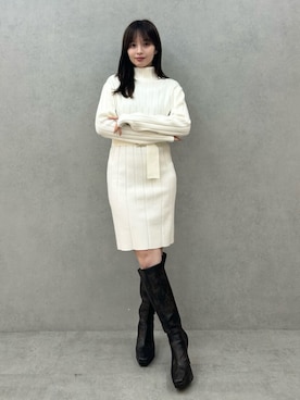 「RESEXXY（リゼクシー）のアイテム（ワンピース）」を使った、FUMIKAさん（レディース・155cm）の秋コーディネート