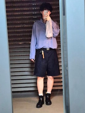 「アイテム（ブーツ）」を使った、米田さん（メンズ・184cm）の夏コーディネート
