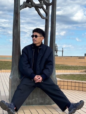 「アイテム（ライダースジャケット）」を使った、genshimuraさん（メンズ・172cm）の秋コーディネート