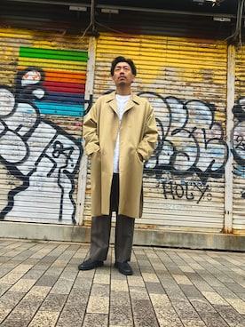 「アイテム（トレンチコート）」を使った、genshimuraさん（メンズ・172cm）の秋コーディネート