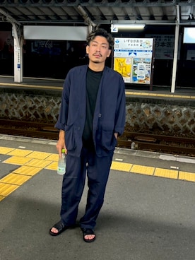 「アイテム（ノーカラージャケット）」を使った、genshimuraさん（メンズ・172cm）の秋コーディネート