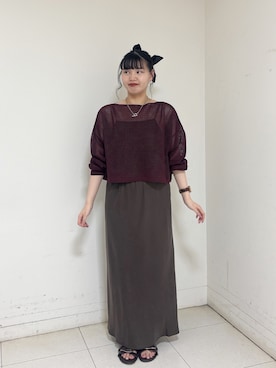 「アイテム（シュシュ）」を使った、mahiru さん（レディース・164cm）の秋コーディネート
