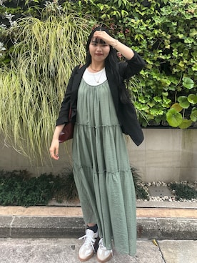 「大人可愛い、夏」｜「アイテム（ジャケット/アウター）」を使った、mahiru さん（レディース・164cm）の夏コーディネート