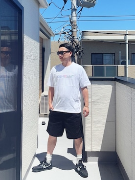 「off white（オフホワイト）のアイテム」を使った、（asatomoz）さん（メンズ・170cm）の夏コーディネート