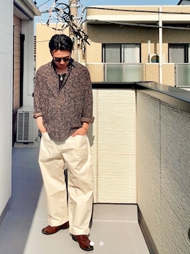 「Clarks（クラークス）のアイテム（シューズ）」を使った、（asatomoz）さん（メンズ・170cm）の春コーディネート