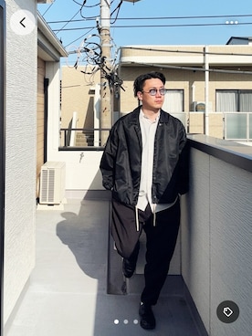 「アイテム（ナイロンジャケット）」を使った、（asatomoz）さん（メンズ・170cm）の春コーディネート