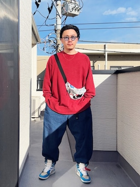 「off white（オフホワイト）のアイテム」を使った、（asatomoz）さん（メンズ・170cm）の冬コーディネート