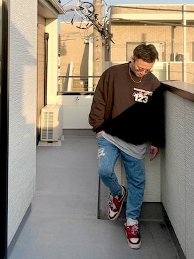 「アイテム（スウェット）」を使った、（asatomoz）さん（メンズ・170cm）の秋コーディネート