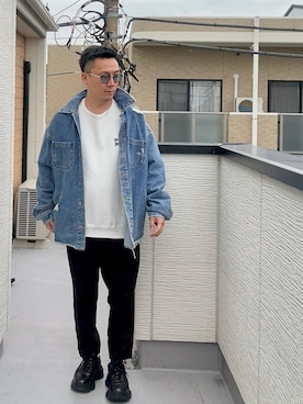 「アイテム（デニムジャケット）」を使った、（asatomoz）さん（メンズ・170cm）の秋コーディネート