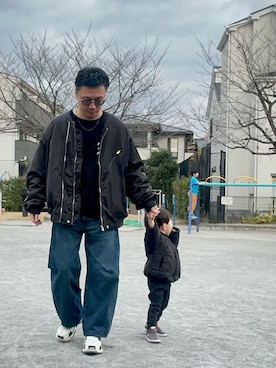 「アイテム（MA-1）」を使った、（asatomoz）さん（メンズ・170cm）の秋コーディネート